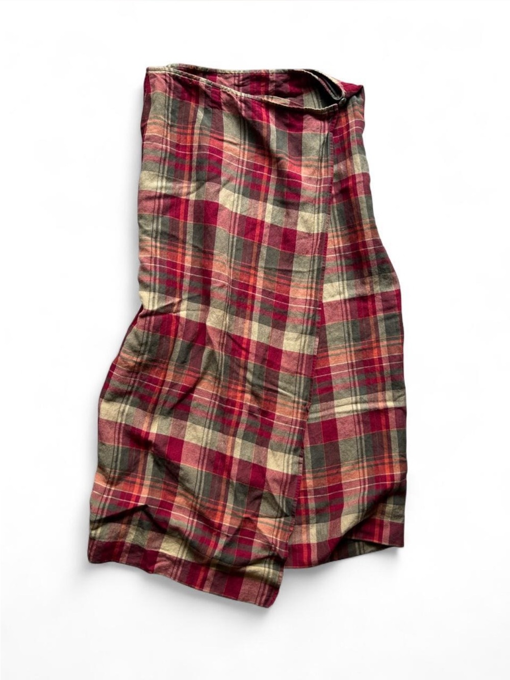 Vintage Geoffrey Beene Linen Plaid Wrap Maxi Skirt Dark Acadamia Size 6 Small - Picture 4 of 8